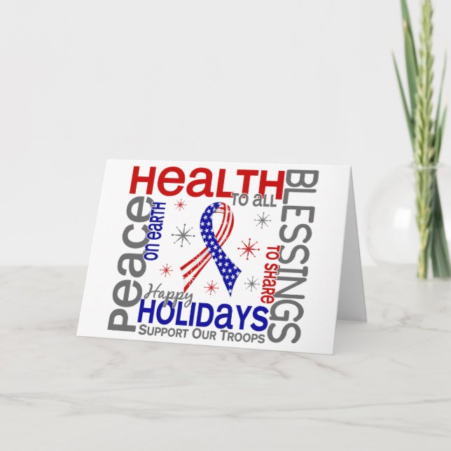 Cartão De Festividades Natal 4 - Apoiar as nossas tropas (Frente)