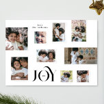 Cartão De Festividades Natal 9 Foto Collage Modern JOY<br><div class="desc">Colagem de Fotos de Férias de Natal Momentos Legantes de Alegria _________________________ ***este design faz parte de uma coleção de feriados de natal** Capture a magia da época de feriados com a minha Coleção de Fotos de Feriado de Natal Elegante! Esta coleção foi projetada para exibir lindamente suas memórias preciosas...</div>