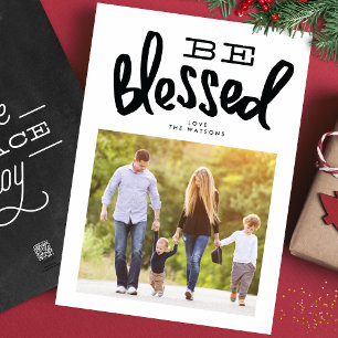 Cartão De Festividades Natal Abençoado Foto Personalizada Religiosa