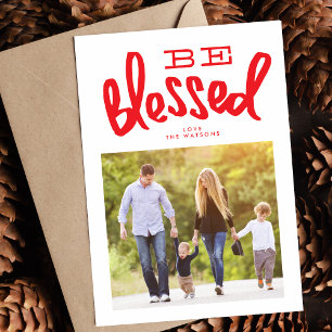 Cartão De Festividades Natal Abençoado Foto Personalizada Religiosa
