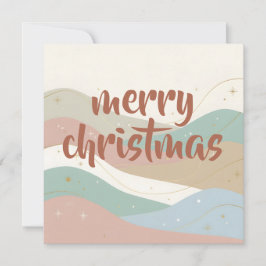 Cartão De Festividades Natal Abstrato Boho Nevado