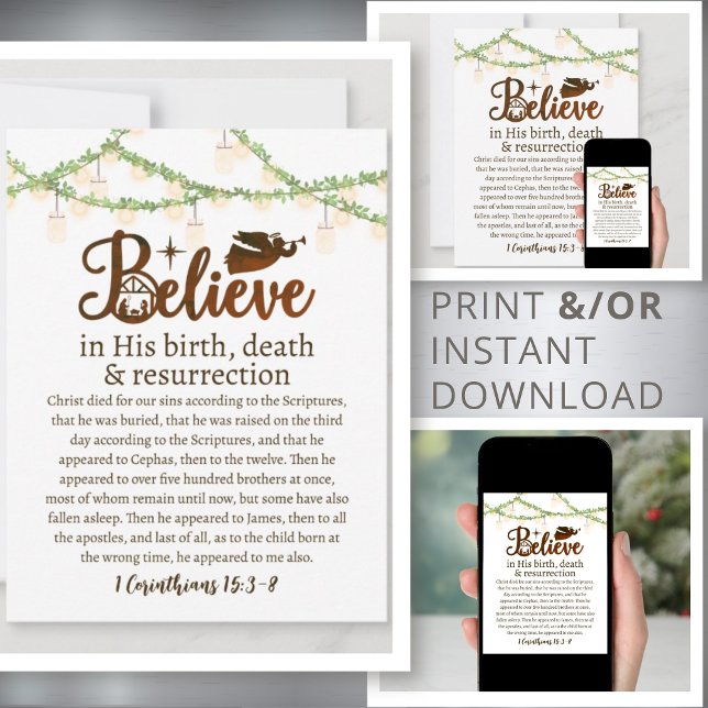 Cartão De Festividades Natal Acredita em Jesus Criatividade Escrita Russa (Criador carregado)