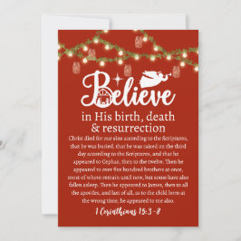 Cartão De Festividades Natal Acredita em Jesus Natividade Luzes de Mason 