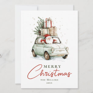 Cartão De Festividades Natal Água Vermelho Verde Santa Natal