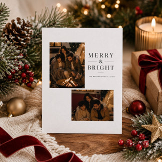 Cartão De Festividades Natal Alegre e Brilhante Multi Foto