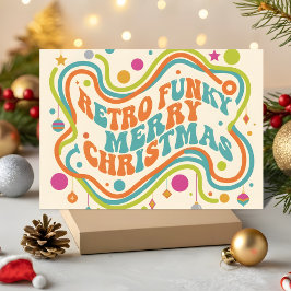 Cartão De Festividades Natal Alegre Funky Retrô