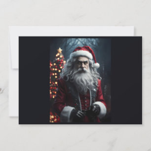Cartão De Festividades Natal Alternativo Gótico Sombrio Papai Noel