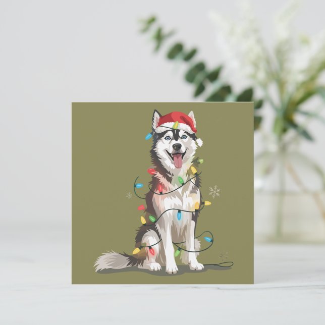 Cartão De Festividades Natal Amante de Husky Siberiano Mãe de Cachorro  (Em pé/Frente)