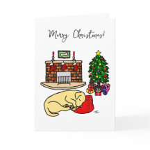 Natal Amarelo Labrador Dormindo