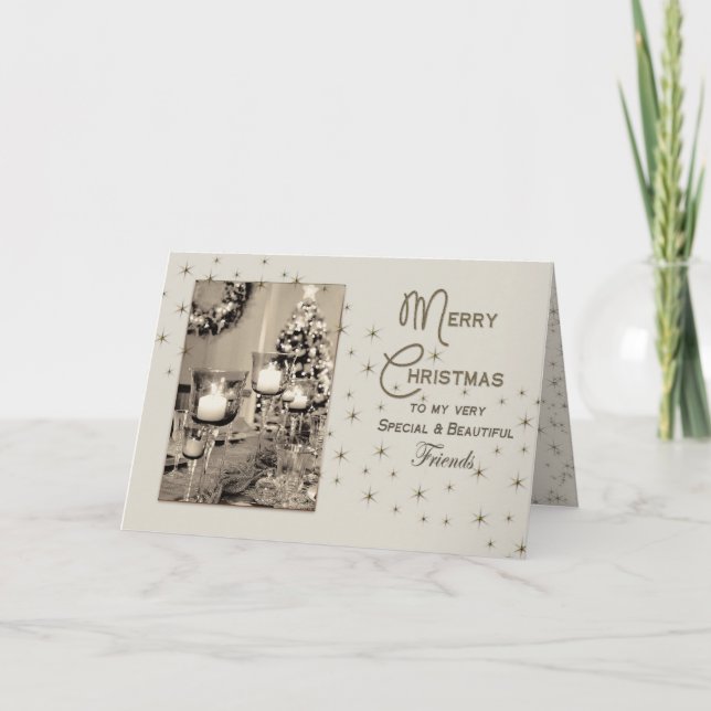 Cartão De Festividades NATAL - Amigos bonitos - BONITO ÚNICO (Frente)