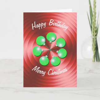 Cartão De Festividades Natal Aniversário Moderno Vermelho e Verde