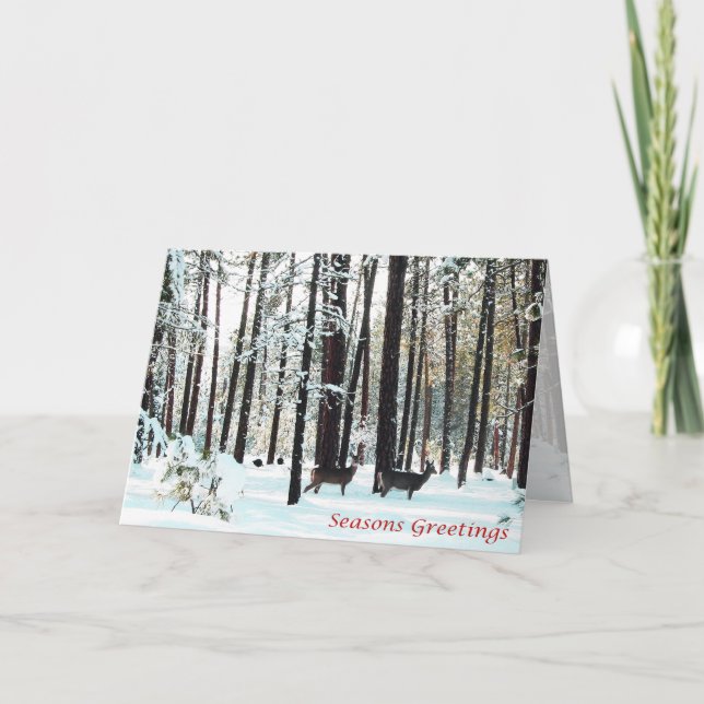 Cartão De Festividades Natal, Ano Novo, Férias - Veado (Frente)