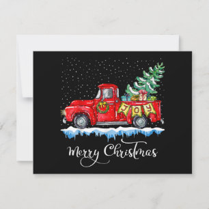 Cartão De Festividades Natal Antigo Caminhão Vermelho Feliz Natal Vintage
