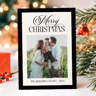 Cartão De Festividades Natal Antigo Dinheiro Personalizado Foto Feliz Nat