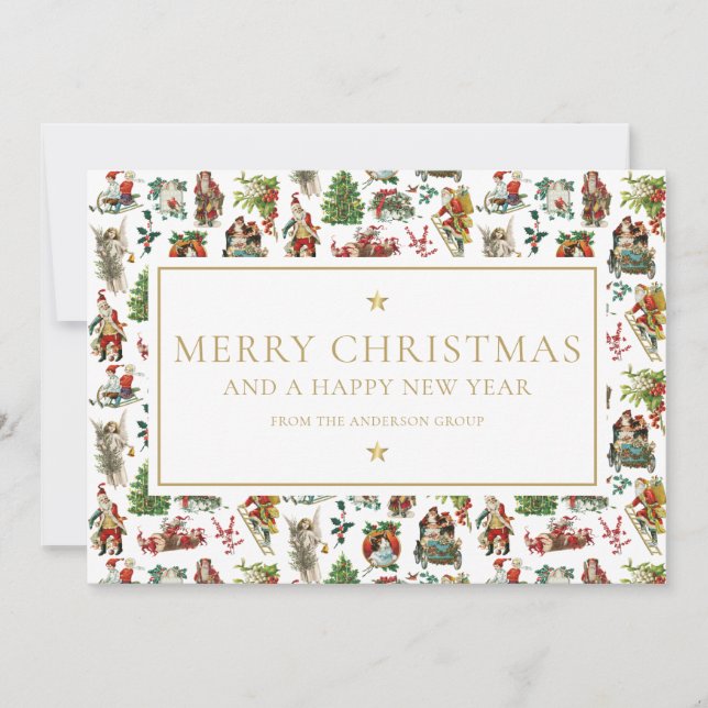 Cartão De Festividades Natal Antigo Escritório Empresa Comercial (Frente)