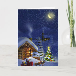 Cartão De Festividades Natal Antigo Feliz Natal