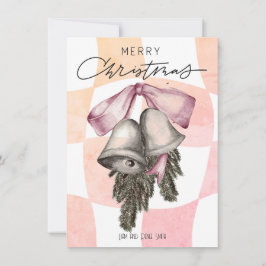 Cartão De Festividades Natal Antigo Sininhos Arcos De Natal