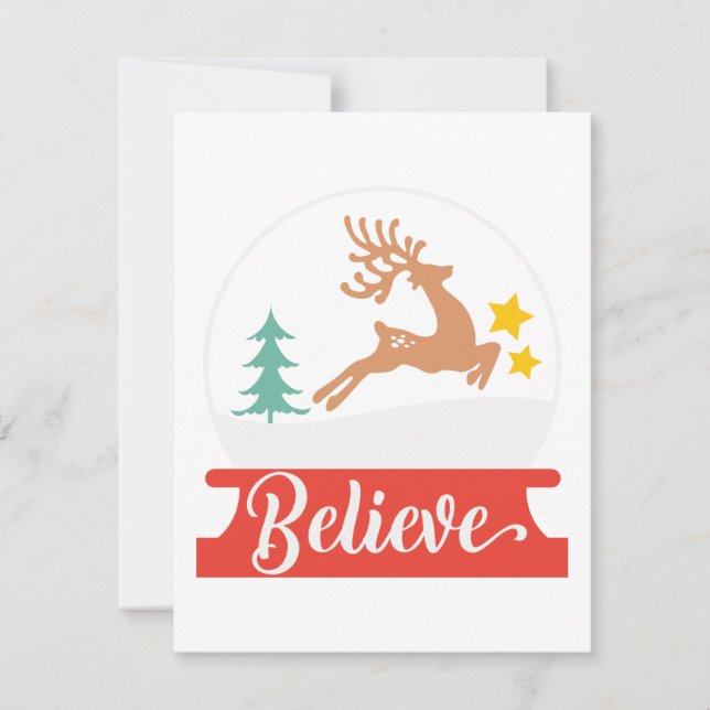 Cartão De Festividades Natal: Apenas acredite (em Papais noeis e Reindeer (Frente)
