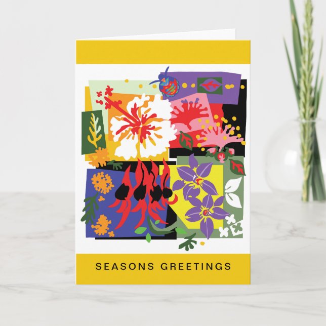 Cartão De Festividades Natal australiano - FLORES Nativos - (Frente)