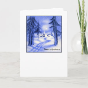 Cartão De Festividades Natal azul
