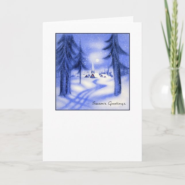 Cartão De Festividades Natal azul (Frente)