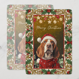 Cartão De Festividades Natal Basset Hound Natal