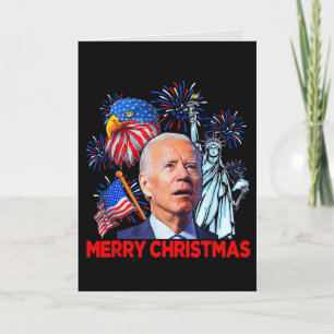 Cartão De Festividades Natal Biden Engraçado Joe Biden Confuso Xmas
