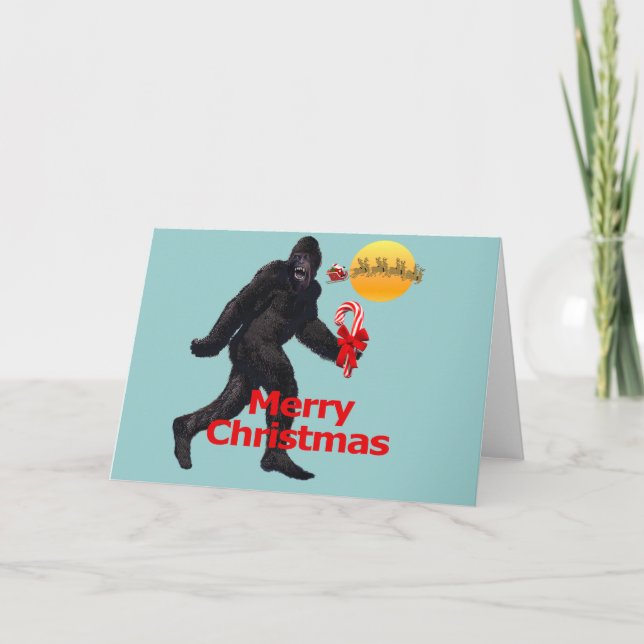 Cartão De Festividades Natal Bigfoot (Frente)