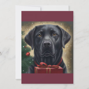 Cartão De Festividades Natal Black Labrador, presente de amante de cachor