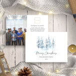 Cartão De Festividades Natal Blue Winter Russe Landscape Business<br><div class="desc">Natal Blue Winter Forest Rustic Landscap Um Cartão de Feriado para Empresas Fotográfico. A cartão de visita de férias com uma bela paisagem russa de inverno em cores azul e branca. Na moda e design elegante. Uma foto.</div>