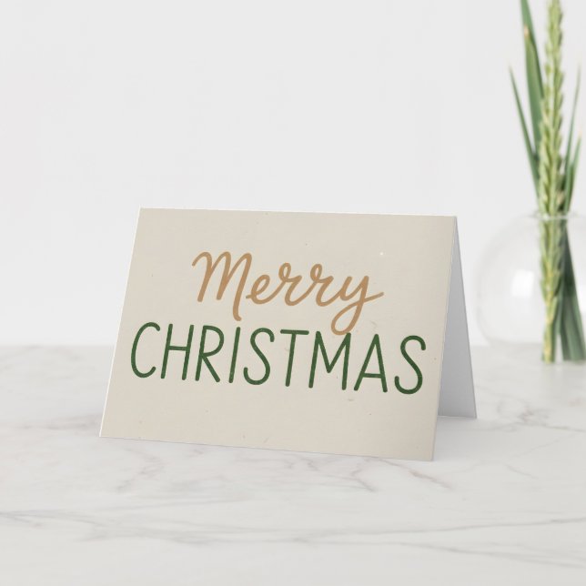 Cartão De Festividades Natal Boho Rústico Alegre (Frente)