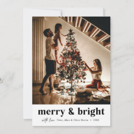 Cartão De Festividades Natal Boho Vintage Alegre e Brilhante