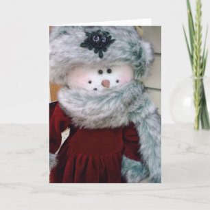 CARTÃO DE FESTIVIDADES NATAL "BONITO MULHER DE NEVE" DESEJA