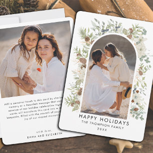 Cartão De Festividades Natal Botânico Eucalyptus Greenery Personalizado