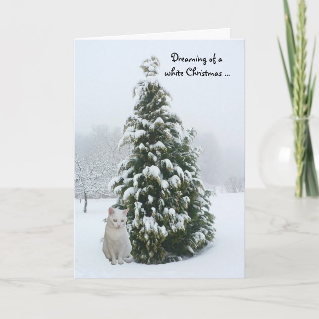Cartão De Festividades Natal branco (Frente)