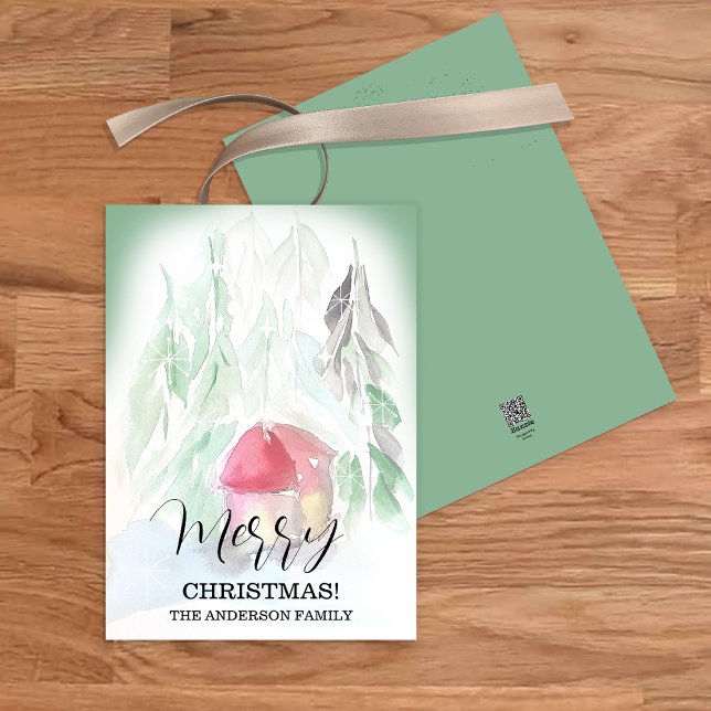 Cartão De Festividades Natal branco da Vila do Campo (Criador carregado)