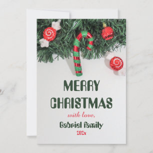 Cartão De Festividades natal branco elegante personalizado
