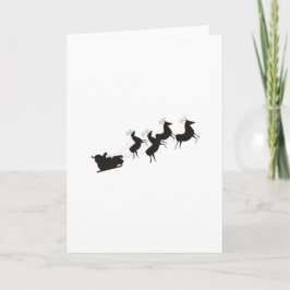 Cartão De Festividades Natal branco preto simples