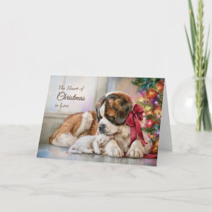 Cartão De Festividades Natal Cachorrinho São Bernardo