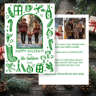 Cartão De Festividades Natal Caprichoso Arco Personalizado 3 FOTOS