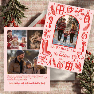 Cartão De Festividades Natal Caprichoso Arco Personalizado 4 FOTOS