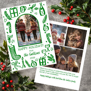Cartão De Festividades Natal Caprichoso Arco Personalizado 4 FOTOS