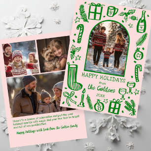 Cartão De Festividades Natal Caprichoso Arco Personalizado 4 FOTOS