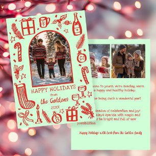 Cartão De Festividades Natal Caprichoso Arco Personalizado Fofo 3 FOTOS