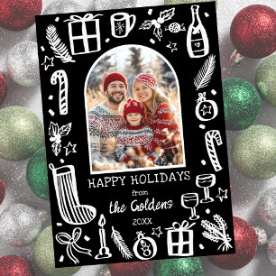 Cartão De Festividades Natal Caprichoso Foto Arco Personalizado