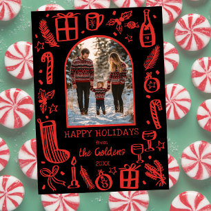 Cartão De Festividades Natal Caprichoso Foto Arco Personalizado