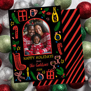 Cartão De Festividades Natal Caprichoso Foto Arco Personalizado