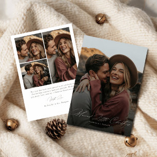 Cartão De Festividades Natal casado   Colagem de Fotos Elegante