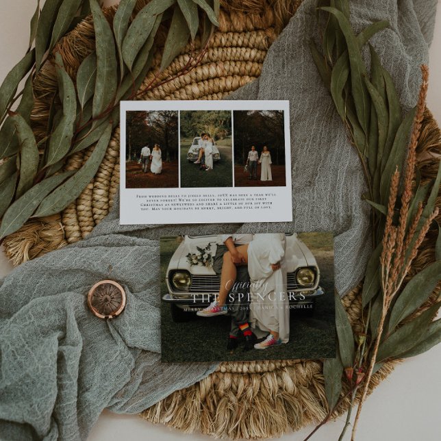 Cartão De Festividades Natal casado | Foto do primeiro feriado recém-casa (Criador carregado)