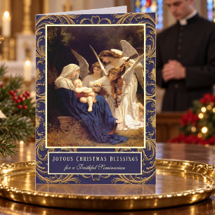 Cartão De Festividades Natal Católico da Natividade para Seminarista